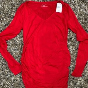 Mother hood (maternity) NWT long sleeve red shirt